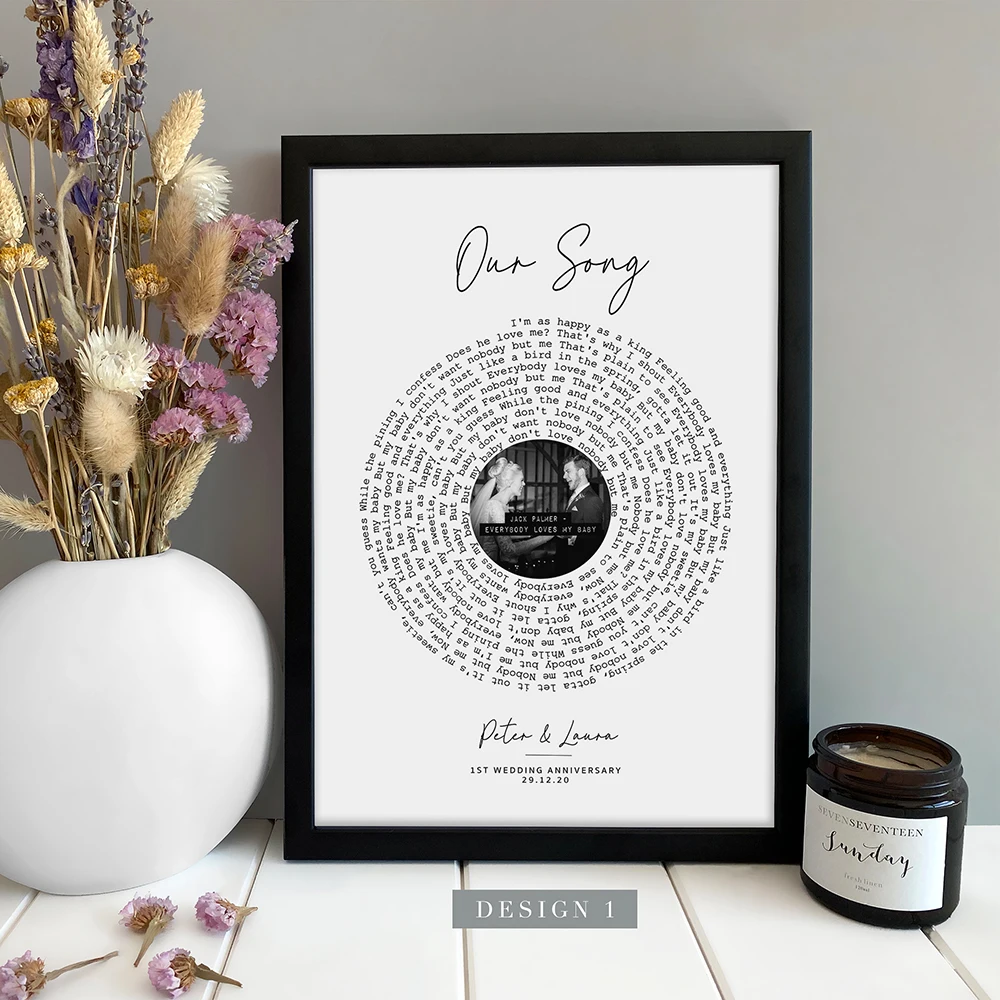 شخصية الذكرى أغنية ملصق مخصص غنائي جدار الفن طباعة لنا الأولى الرقص قماش اللوحة الموسيقى لديكور هدية عيد الحب #5