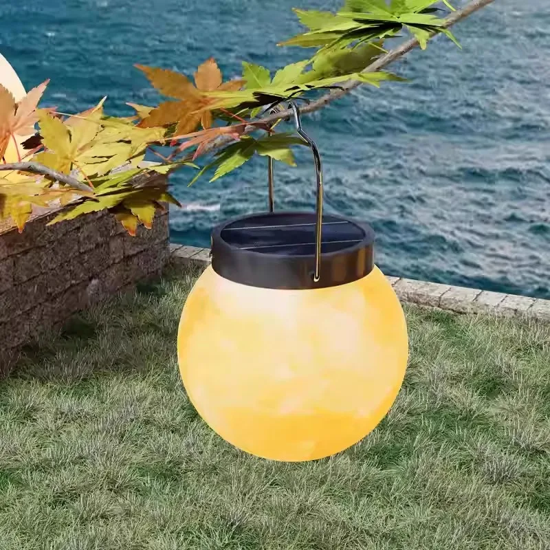 Solar Lights LED Moon Portable Lamp Outdoor Waterproof Solar Energy Pendant Light Home Decor Ambient Lamp Villa Garden Courtyard