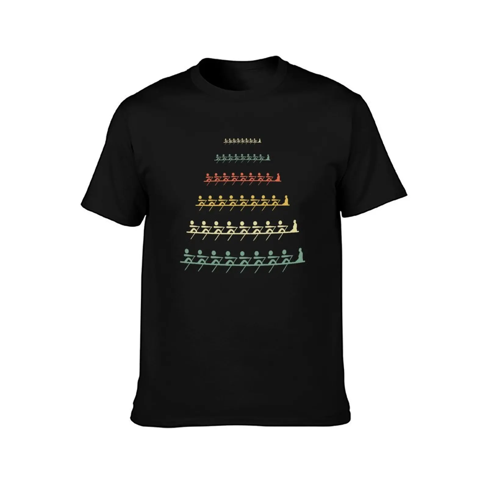 Vintage Retro Crew Rowing Row Team Boat Oar Rower Coaxed Eight Gift T-Shirt Big and Tall Casual T-Shirt