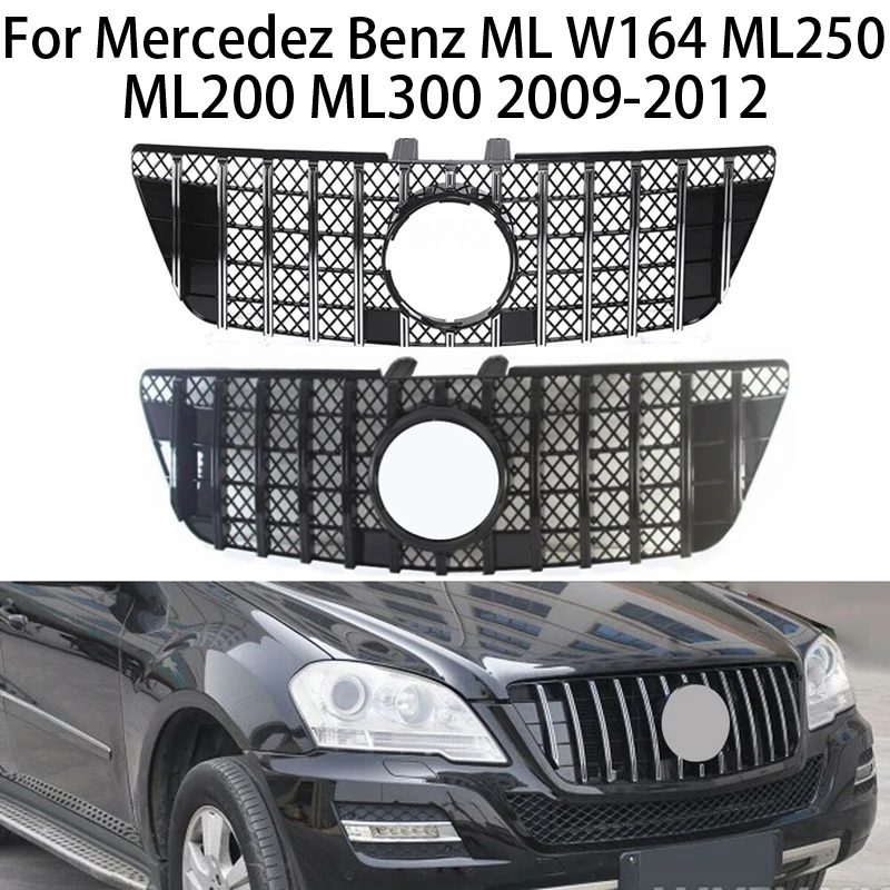 For Mercedez Benz ML class W164 ML250 ML200 ML300 2009-12 Front Kidney Grille Hood Front Bumper Radiator Grill GT/Diamond Style