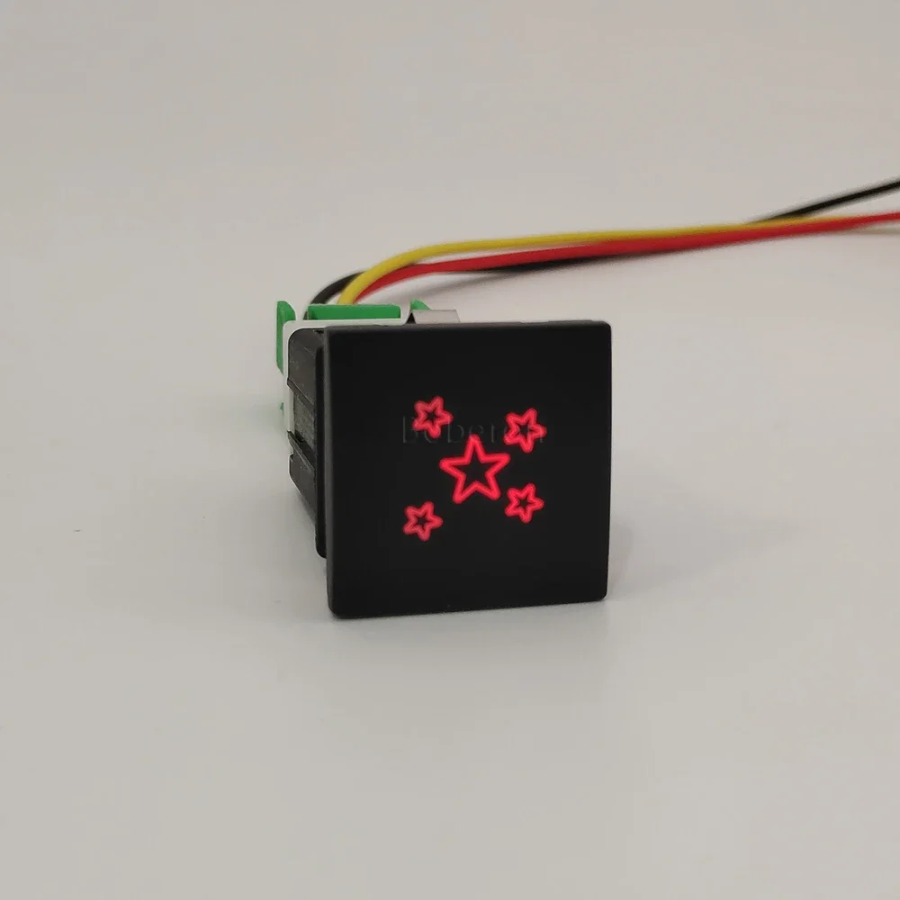 Red LED Light Auto Star Light Switch ON/OFF Switch Button with Wire for VW Golf 6 MK6 Jetta 5 Caddy EOS Scirocco