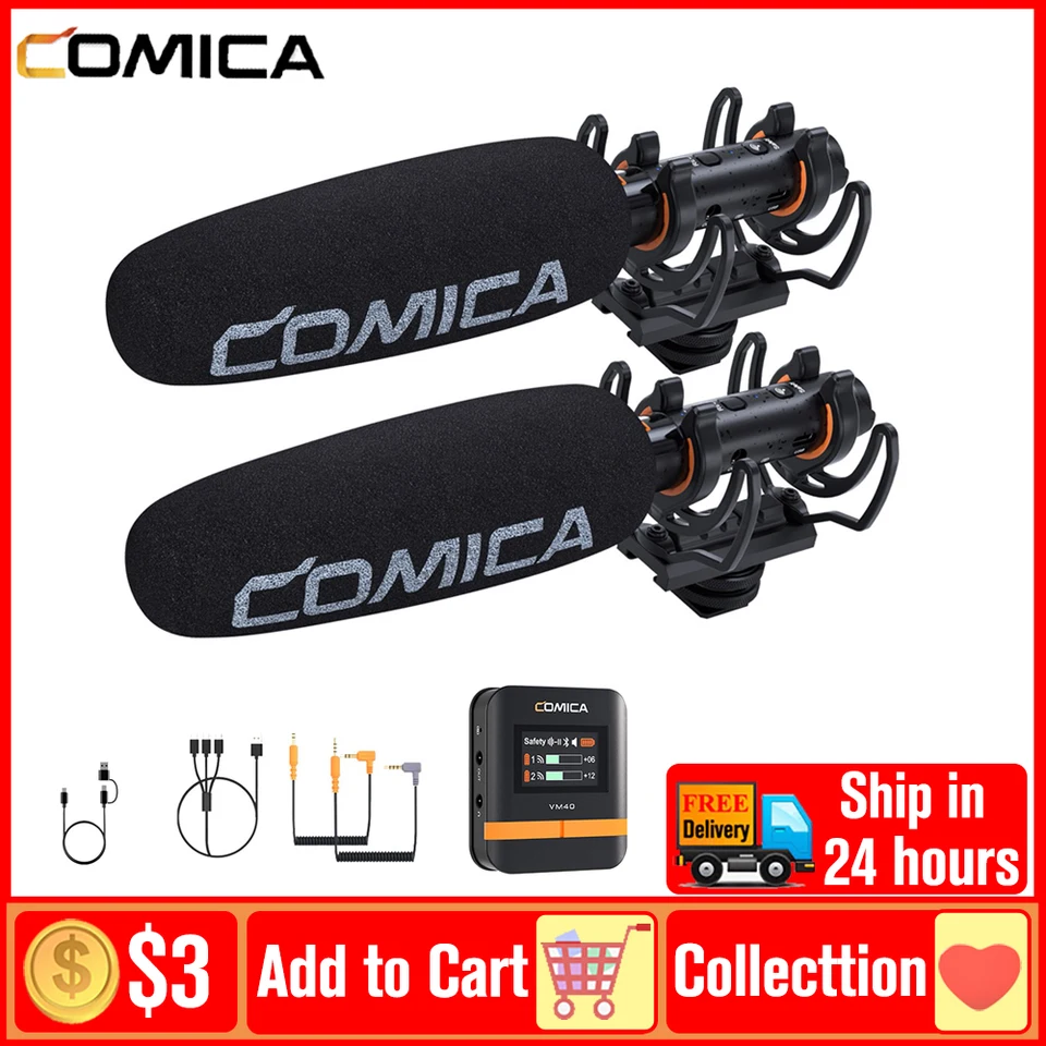Comica CVM-VM40 2.4G ワイヤレスマイク ショットガンマイク DSLR