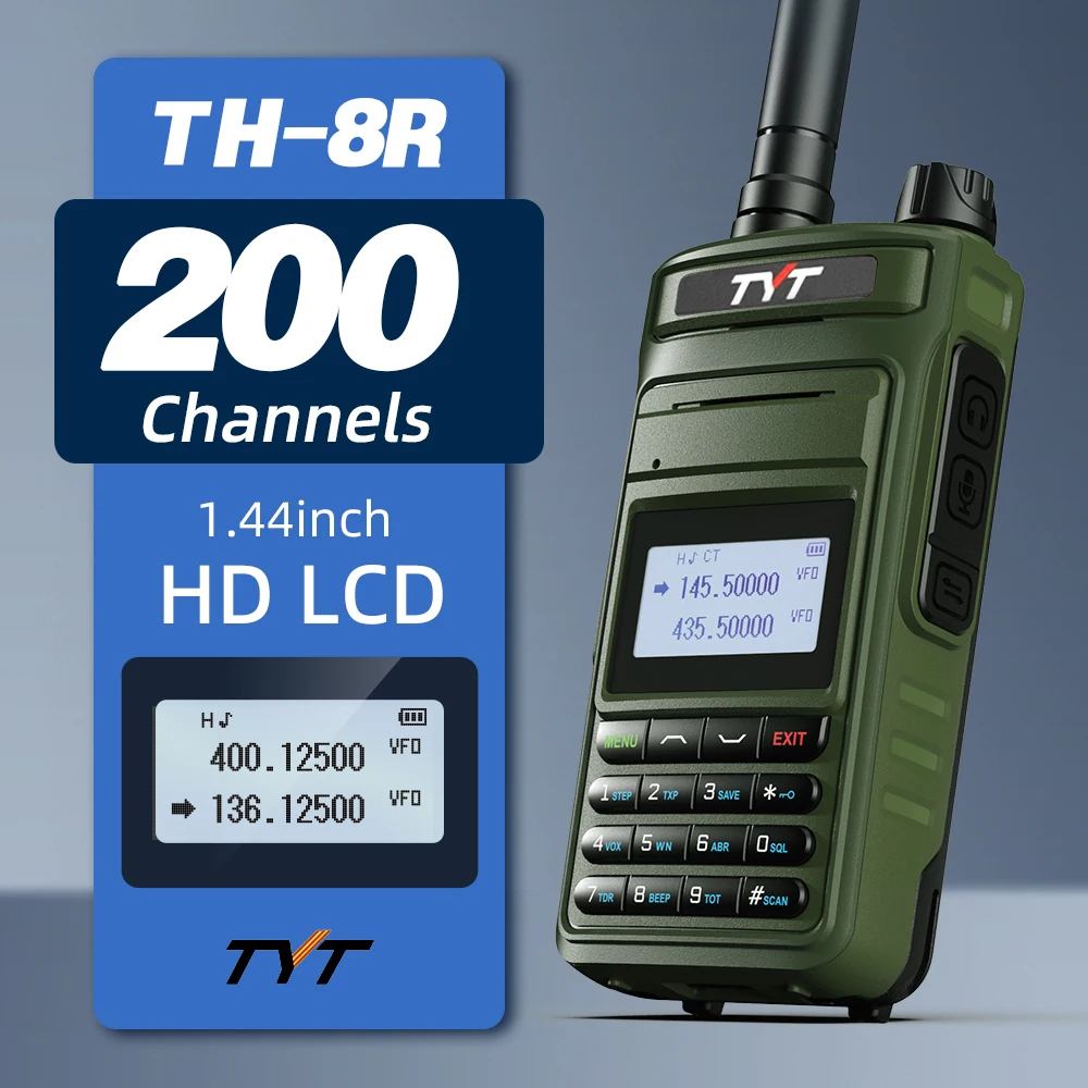 TYT ＴH-8R VOX dual band walkie talkie VHF 136-174MHz & UHF 400-480MHz 5W 200CH Scrambler Portable Two way radio TYT FM Radio