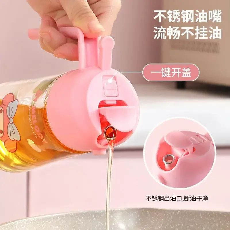 MINISO Hello Kitty Cinnamoroll Anime Kawaii Spray Pour aceite bote lindo My Melody tarro de aceite a prueba de fugas botella colgante regalos para niñas