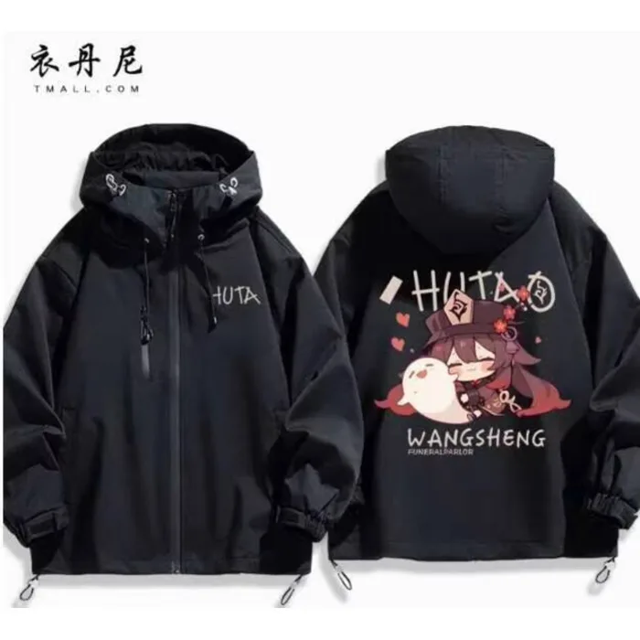 

Anime Genshin Impact Hu Tao Hooded Outdoor Jackets Cosplay Autumn Winter Student Men Women Coat Jacket Tops anime