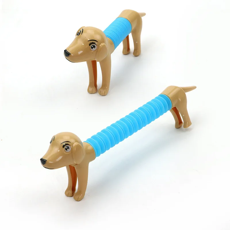 Decompression Novelty Spring Dog Pop Tubes Sensory Toy Stress Relieve Bellows Toys For Adult Kids Anti-stress Squeeze Toys Gifts