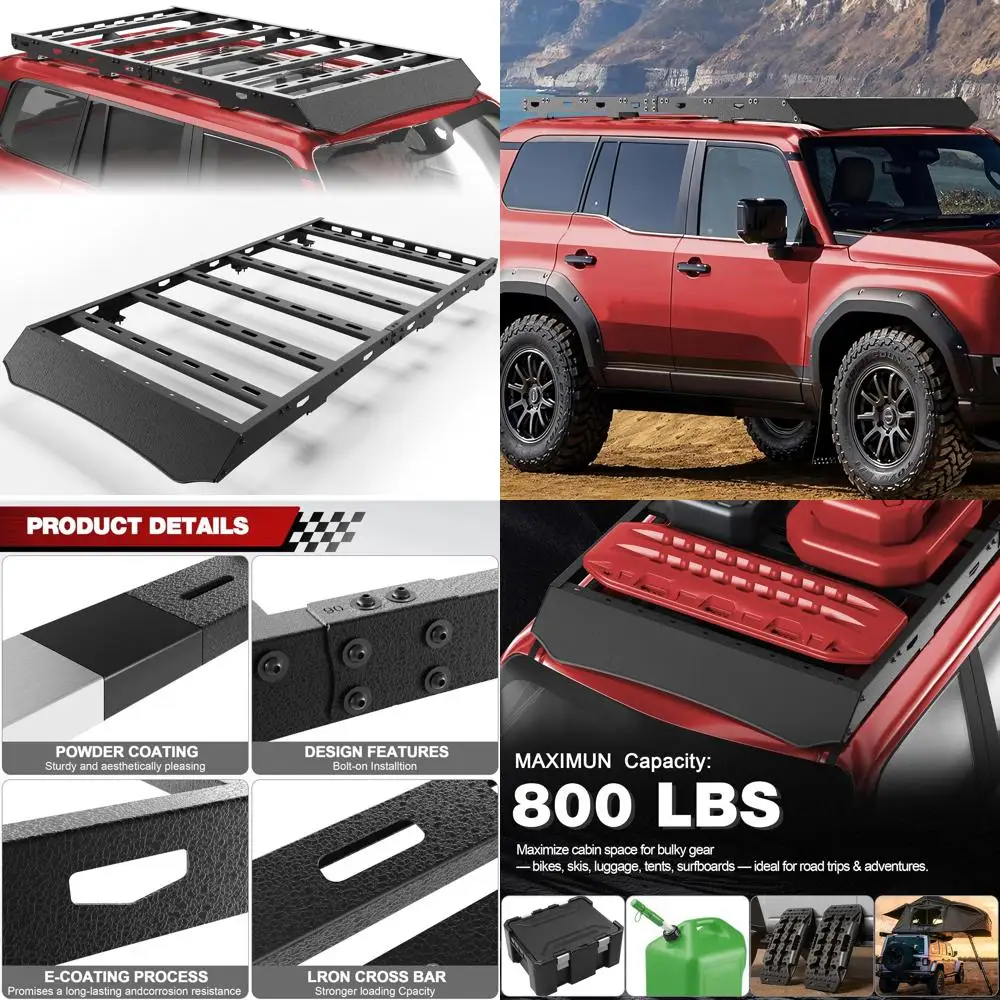 رف سقف عالي التحمل لسيارة تويوتا لاند كروزر برادو LC250 2024-2025 - حامل تخزين الأمتعة للإعلان الخارجي