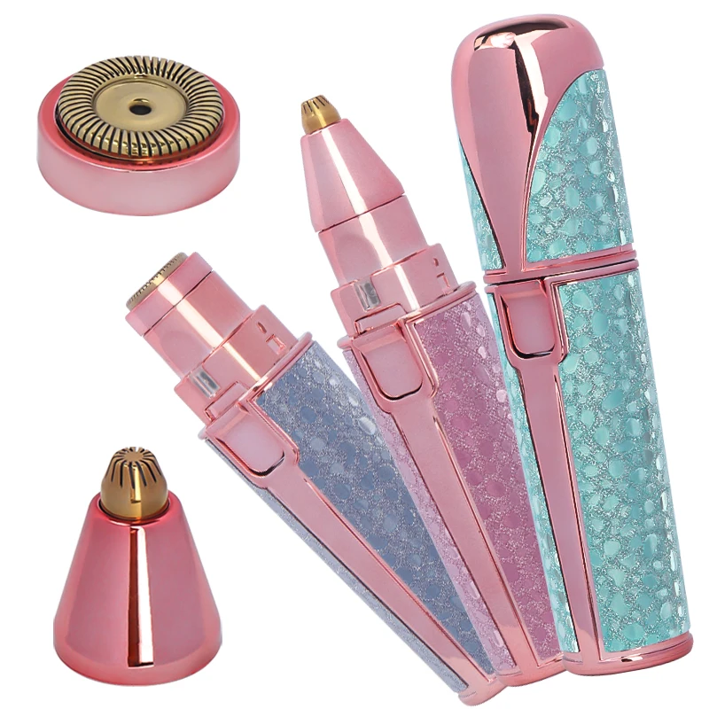 Portable 2 IN 1 Electric Epilator Eyebrow Trimmer Body Facial Lip Hair Remover Mini Painless Razor Shave Shaver Built-in LED