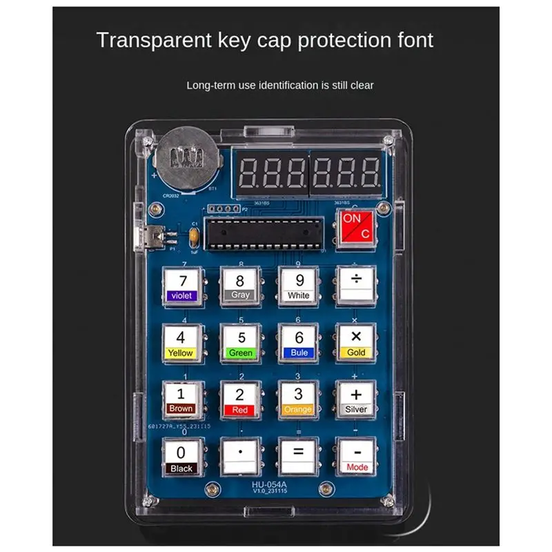 QWE-Calculator DIY Kit Abs 51 Microcontroller Homemade Digital Tube Calculator Circuit Board Welding Training Electronic Kit