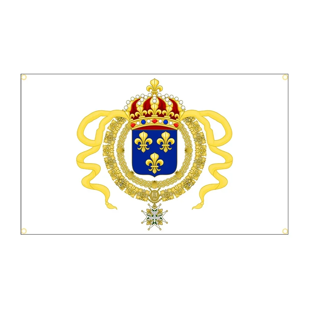 90X150CM France Royal Banners and Ensigns Flag King Louis XIV 3X5FT  Printed France History Flag Banner For Decor