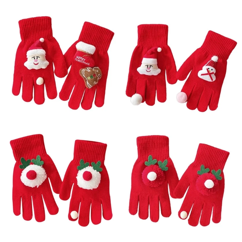 Festival Theme Gingerbreadman/Snowman Gloves for Outdoor Activity Warm Handwear