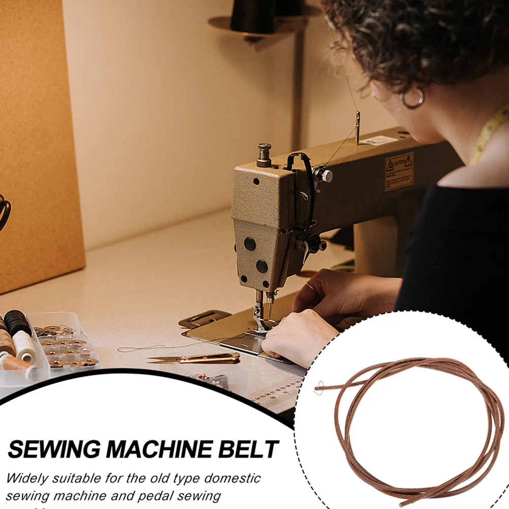 

2Pcs Cowhide Sewing Machine Belt Replacement Durable Metal Vintage Treadle Type Sewing Machine Accessories Practical Supplies