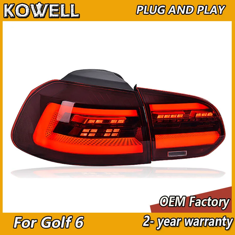 Estilo de coche para Volkswagen Golf 6 luces traseras 2009-2012 VW Golf MK6 luces traseras DRL freno antiniebla señal de giro marcha atrás