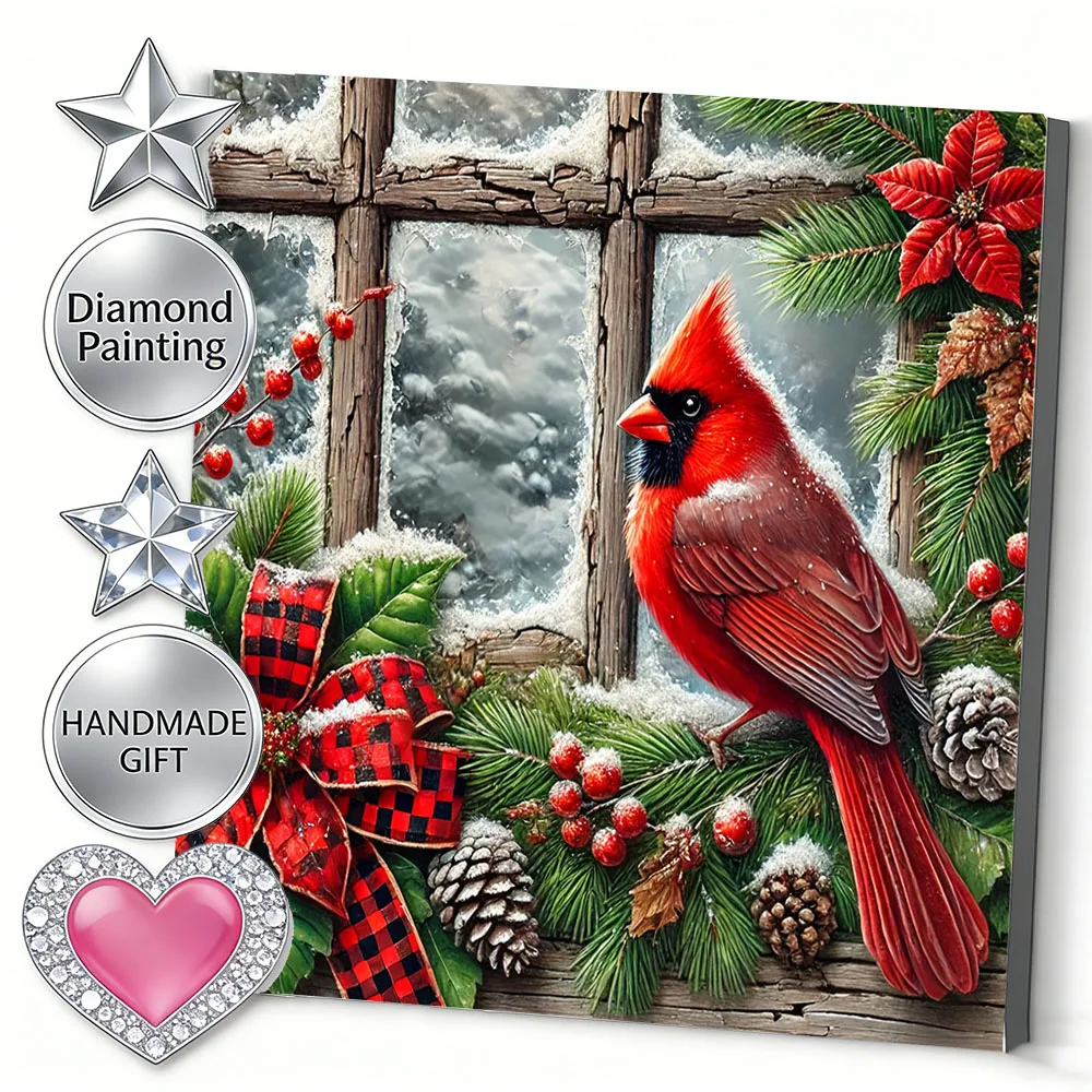 AZQSD New Diamond Mosaic 2026 Christmas Diamond Painting Birds Animal Winter Snow Hobby Creative 5d Diy Home Decor