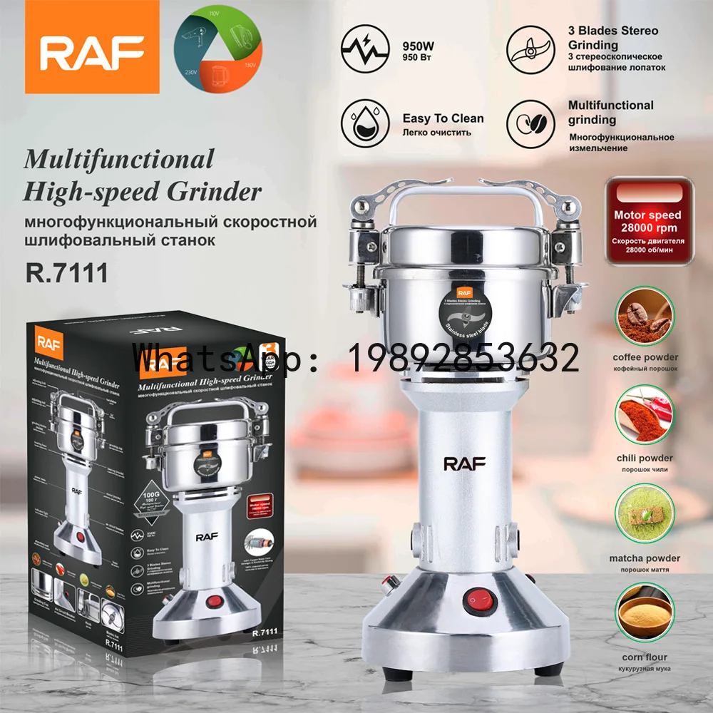 Electric grain grinder for home use - dry milling machine for grains, seeds, herbs, and coffee