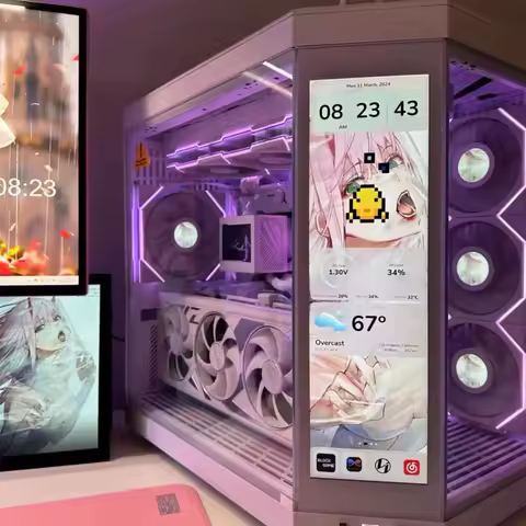 12.6 Inch IPS Portable Water cooled chassis Monitor HDMI Secondary Screen for Desktop Laptop PC Aida64 CPU GPU Mini Display