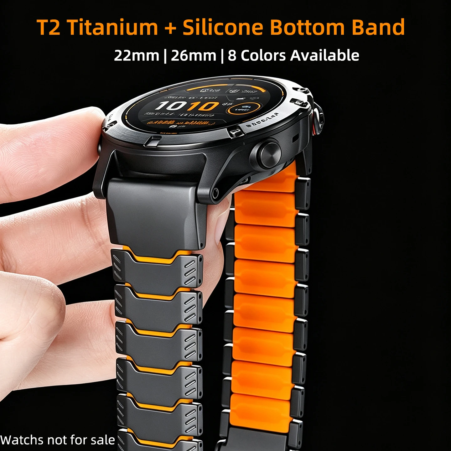 22/26mm Titanium + Silicone QuickFit Band for Garmin Fenix 8 47/51mm E 7 7X Pro 6 6X Strap for Epix Pro Marq Gen2 Bracelet Bands
