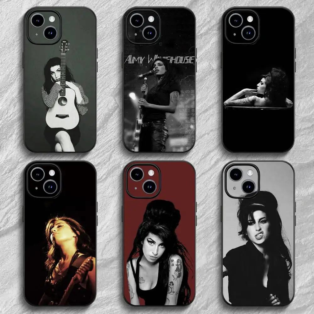 حافظة هاتف Singer Amy W-Winehouse لهاتف 11 12 13 14 15 16Pro Max mini classic Plus جاذبية مغناطيسية قوية