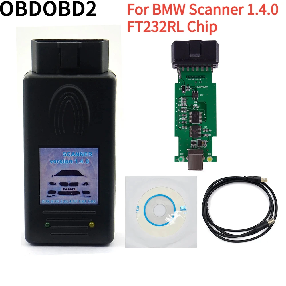 Latest Top Quality for BMW SCANNER 1.4.0 Diagnostic Scanner OBD2 Code Reader for BMW 1.4 USB Auto Diagnostic Tool high quality