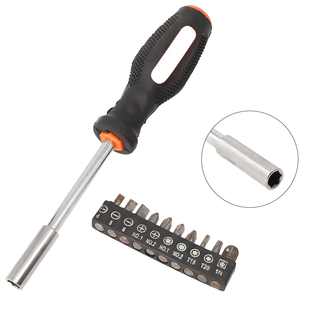 Hex Screw Driver Bits Magnetic Screwdriver Kit 11 Pieces with Ergonomic Handle and Multifunctional Hex Bit Drivers