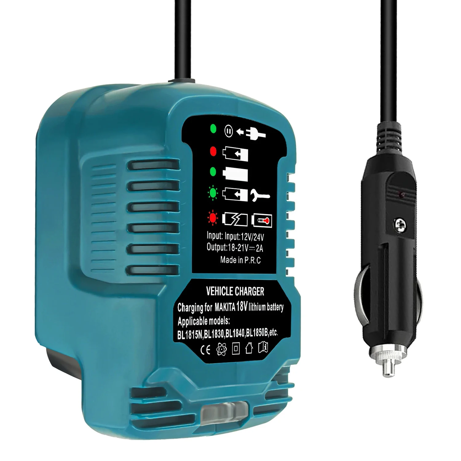 DC 12V/24V Li-ion Battery Mini Compact Car Charger Cigarette Lighter Plug With LED For Makita 18V LXT Battery BL1860 BL1830 image 4