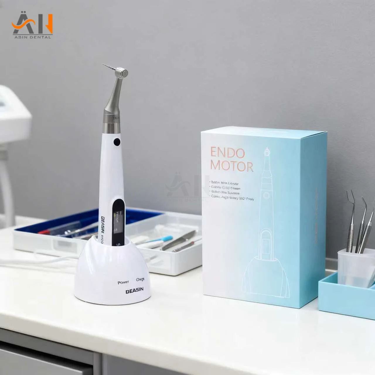 

NEW 2 In 1 Dental Endo Motor Built In Apex Locator Handpiece OLED Screen Four Working Modes For Root Canal Instrument