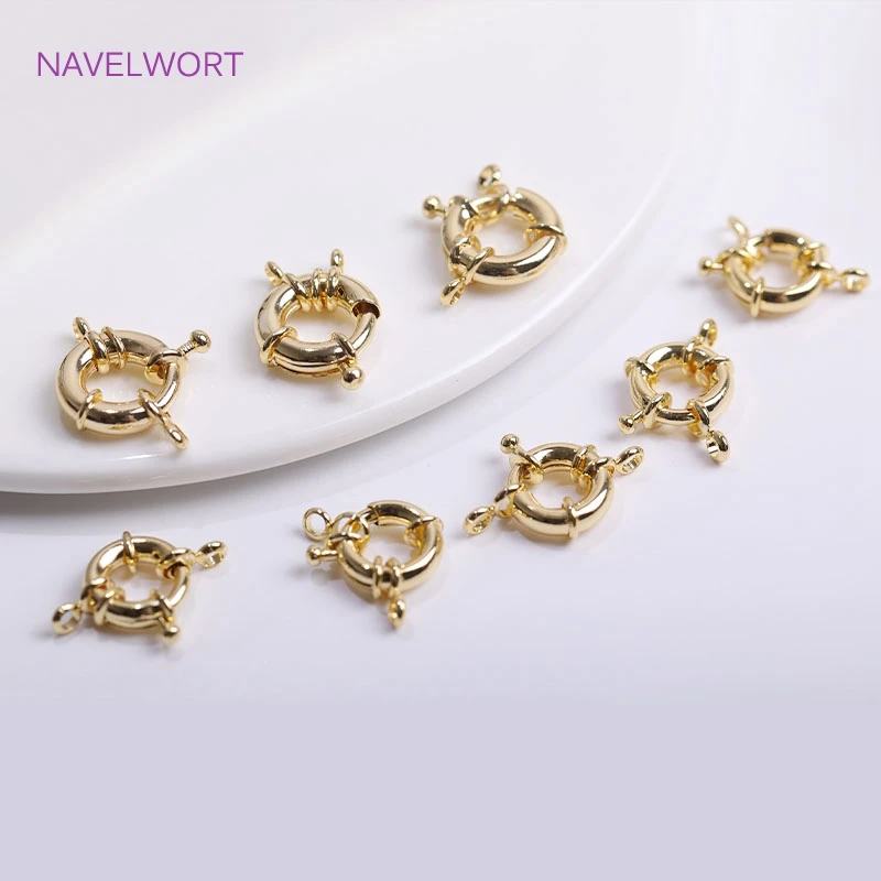 18K Gold Plated Sailor Clasps Connector For Necklace End Clasps Brass Metal Steering wheel clasps DIY Jewelry Making Accessory