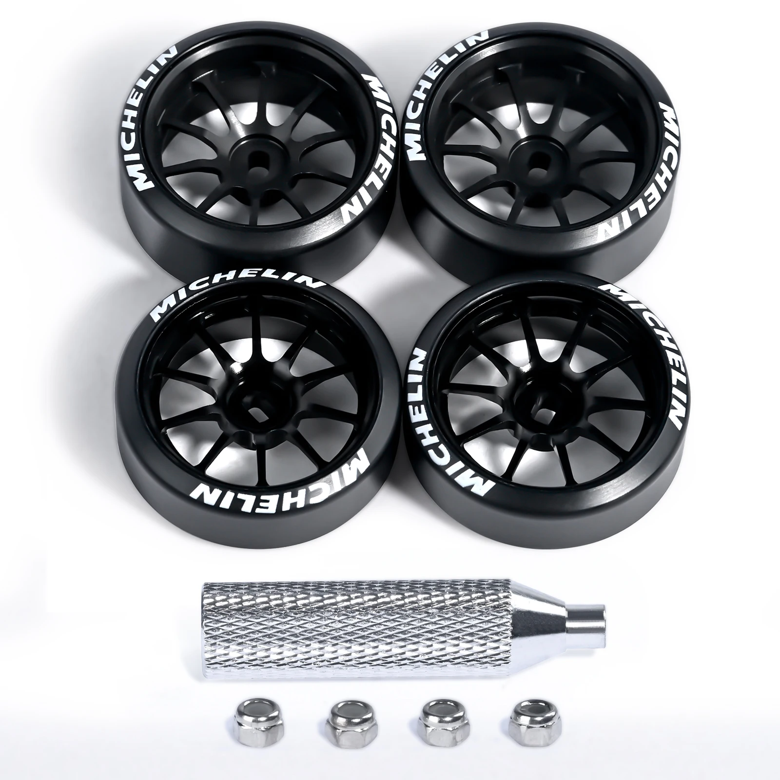 Metal Wheel Hub&Draft Logo Tire for HGD1 MINI-Q MINI-D MINI-Z DRZ 1/28 Wltoys RC Car Upgrade Wheels