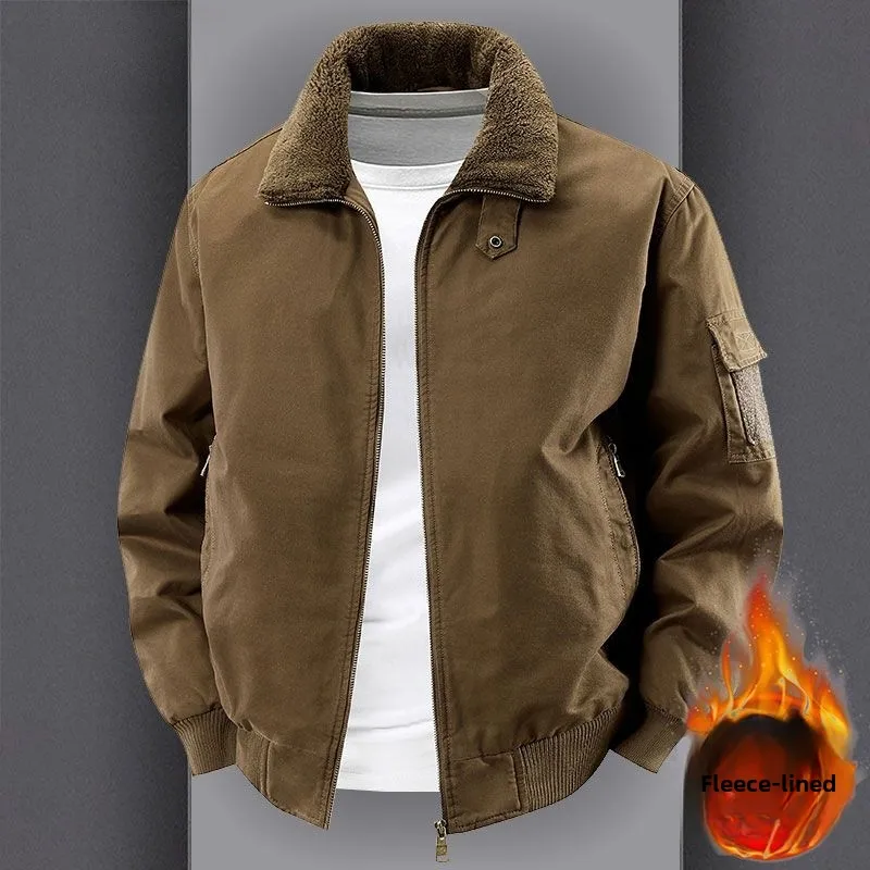 

Мужская зимняя куртка из хлопка с флисовой подкладкой, утепленная овечьим вельветом, осенне-зимняя коллекция 2025, морозостойкая, теплая, из чистого хлопка, рабочая одежда