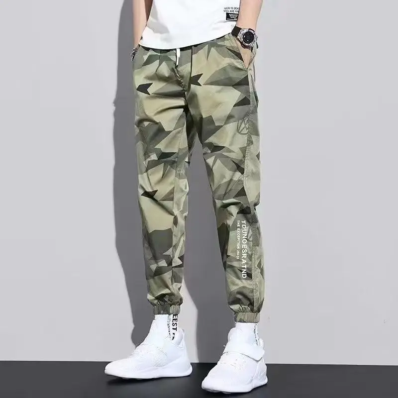 2023 Spring Men Pants Hip Hop Harem Joggers Pants New Male Trousers Mens Solid Multi-pocket Cargo Pants Skinny Fit Sweatpants