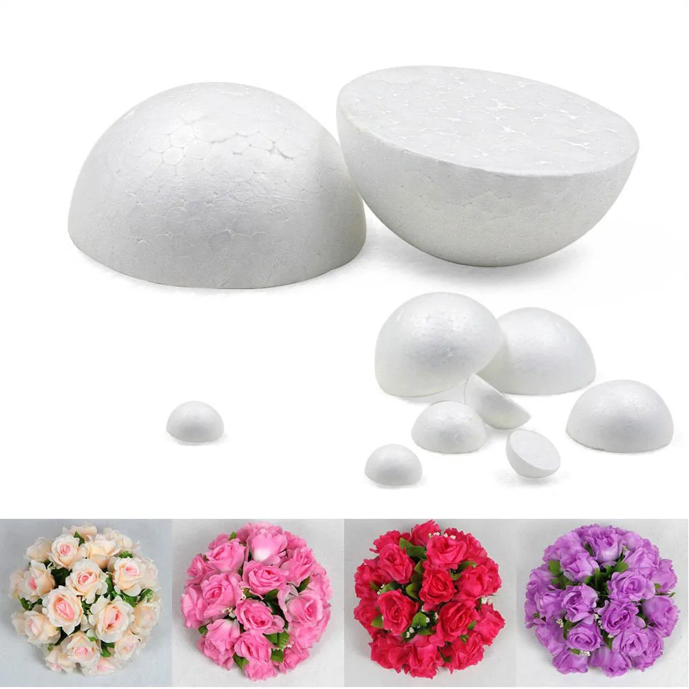 Hemisphere Foam Ball Blank Round Wedding White Flower Ball Foam Hemisphere Foam 6 Sizes Foam Ball Useful Brand New - Image 6