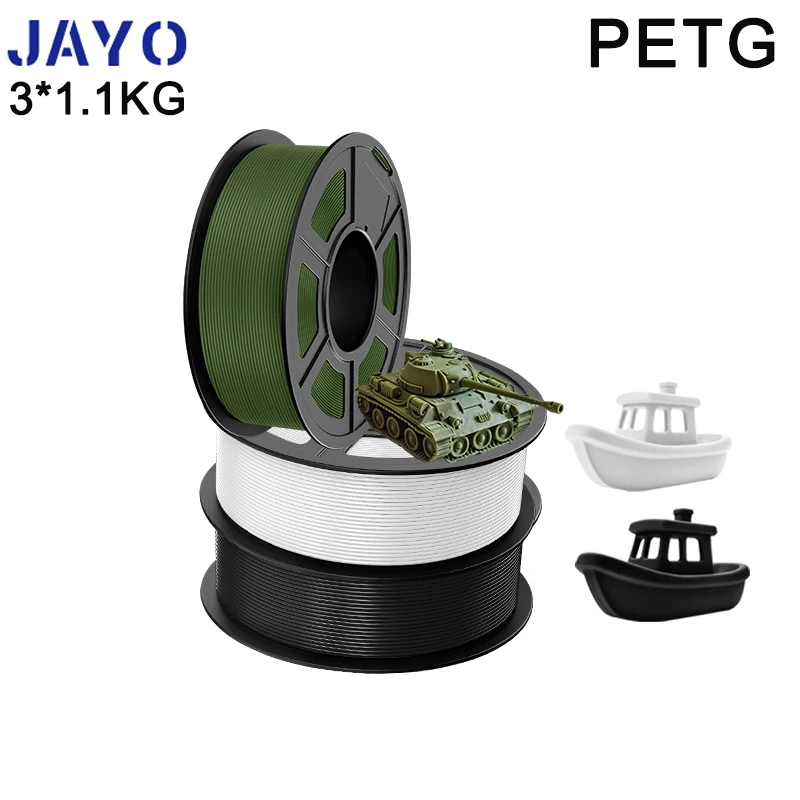 JAYO PETG/PLA Plus 2.0 – filament do drukarek 3D, 3 role, bez pęcherzyków, gładka powierzchnia, dostępne w wielu kolorach, pasuje do drukarek FDM, 1 role/1,1. — zdjęcie produktu 7