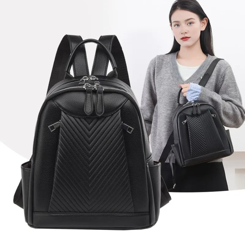 

Elegant Trendy Diaper Bag Ladies Niche Designer Handbag Top Layer Leather Crossbody Shoulder Purse Large Capacity Tote Bag