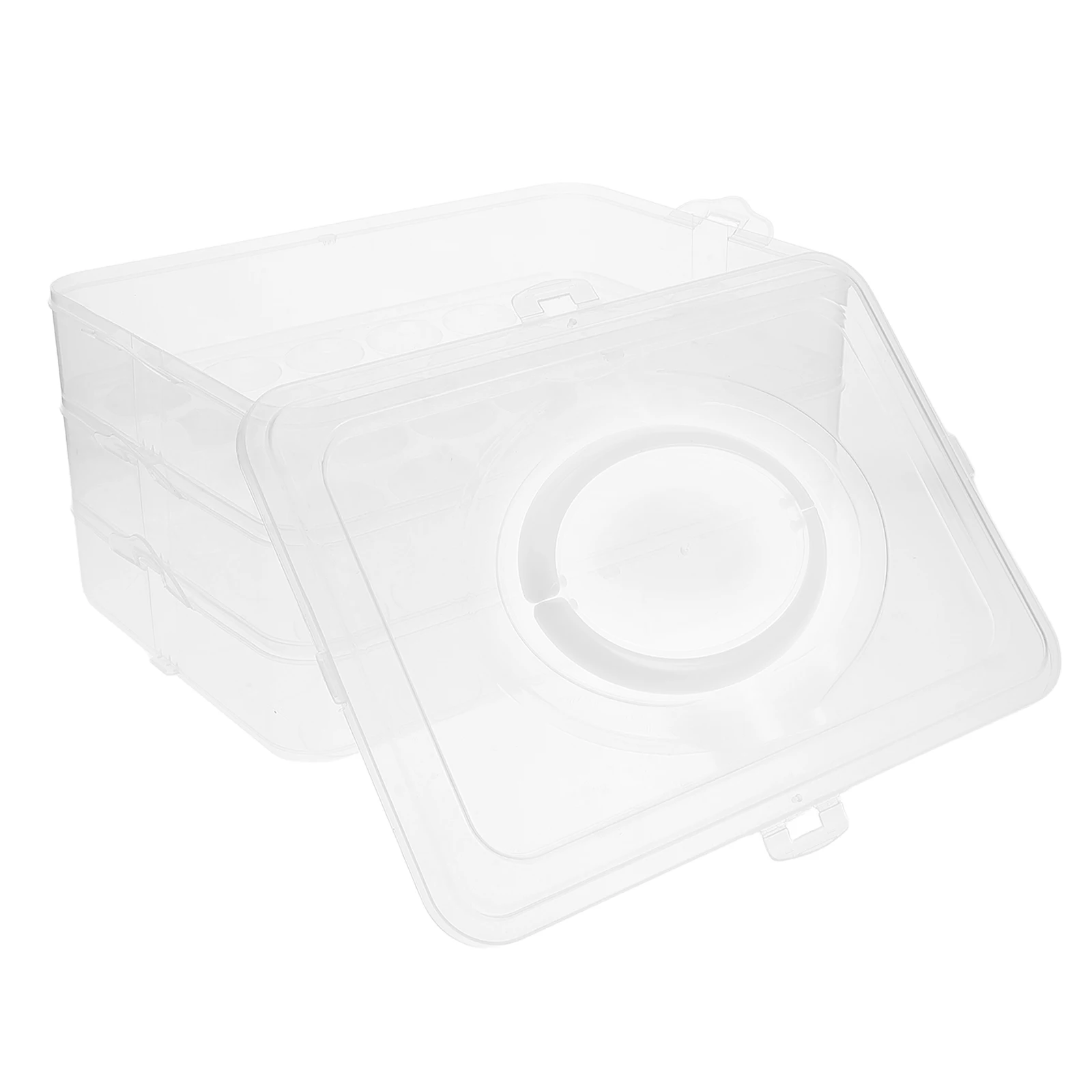 

Egg Tray Clear Container for Refrigerator Fridge Carrier with Handle Deviled Eggs Trays Lid Party Multi-layer