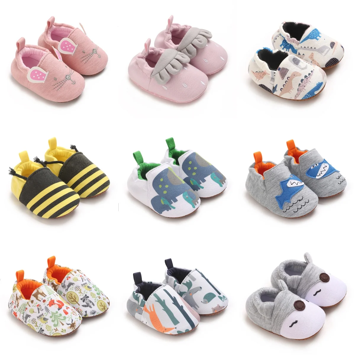 

Детские носки-тапочки для новорожденных 0-18 месяцев, весенне-осенние, новые, милые, с мультяшным рисунком, нескользящие, для первых шагов