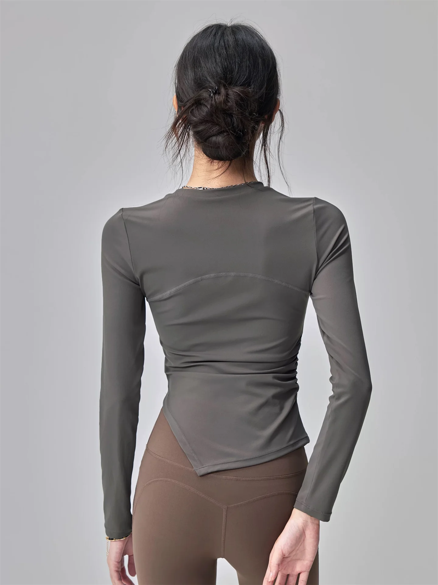 

Женский комплект для йоги и фитнеса: облегающий спортивный костюм с длинным рукавом для тренировок и пилатеса, быстросохнущий, осенне-зимний, модный, верх и низ