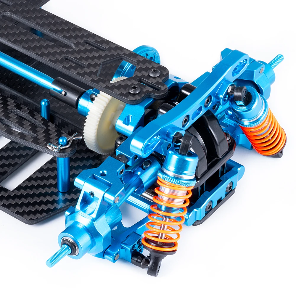 TRINOOD Metal & Carbon Fiber Chassis Frame Assembled Set for Tamiya TT02 1/10 DIY Model  Drift Racing Car Upgrade Parts