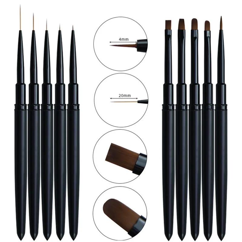 1/10 Uds. Pincel para decoración de uñas, bolígrafo apuntador, línea de dibujo, diseño constructor, esmalte de uñas, puntas de Gel UV, decoración, manicura