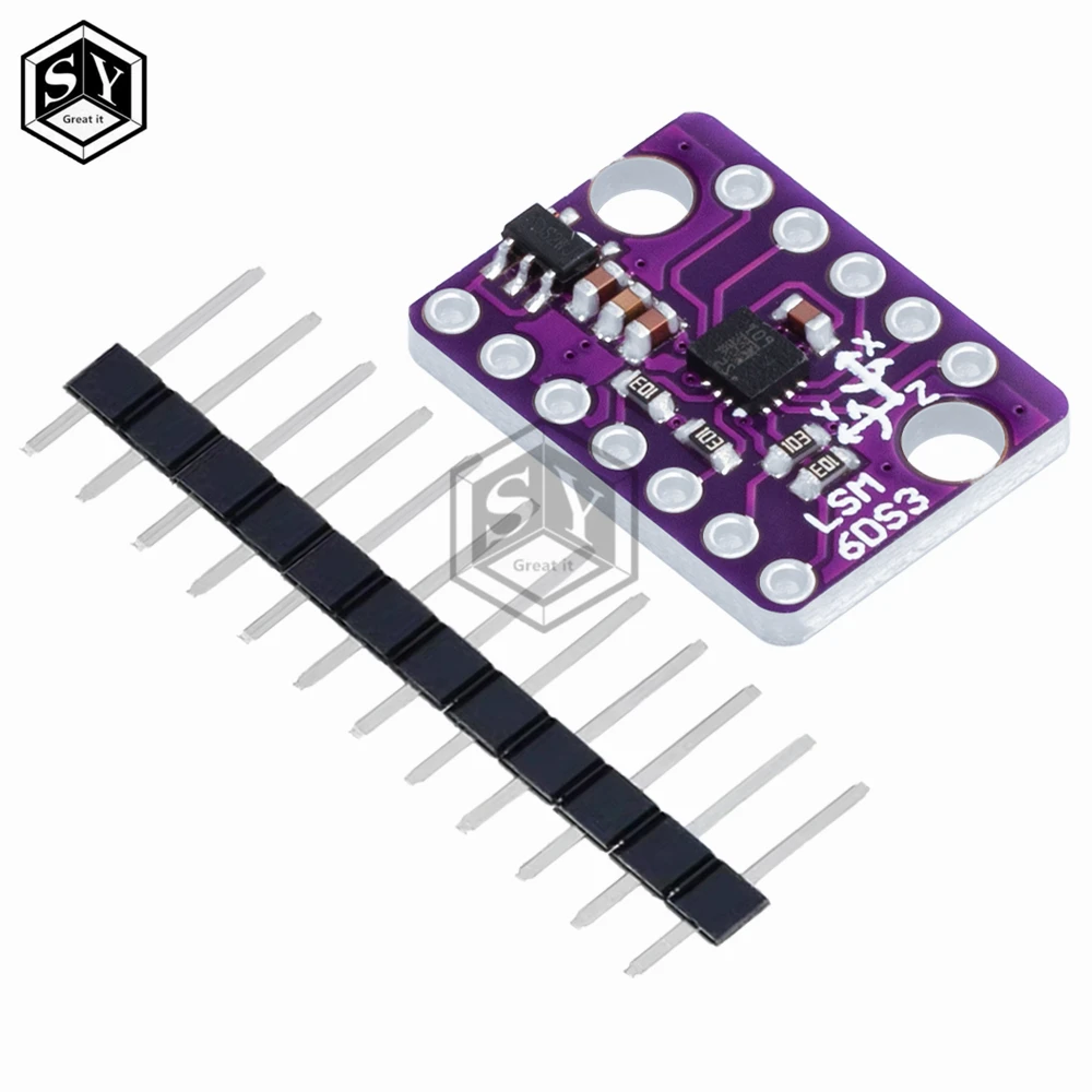 GY-LSM6DS3 Accelerometer Gyro Embedded Digital Temperature Sensor Board SPI IIC I2C Interface Breakout Module LSM6DS3