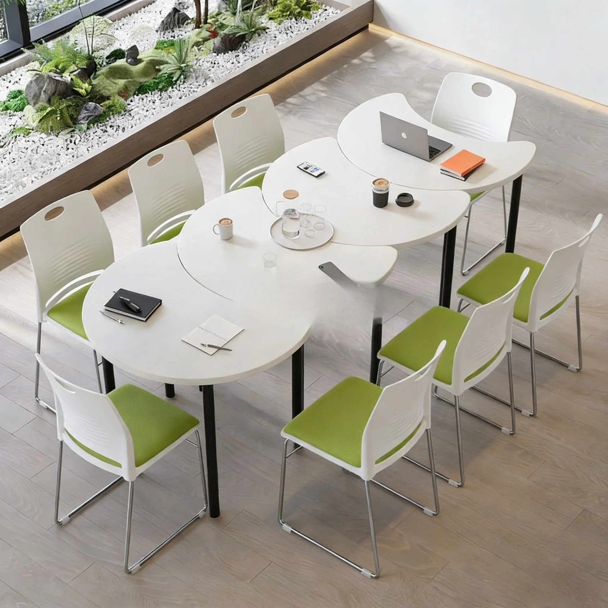 Polygonal splicing long table office conference table special-shaped negotiation table school reading desk reception area