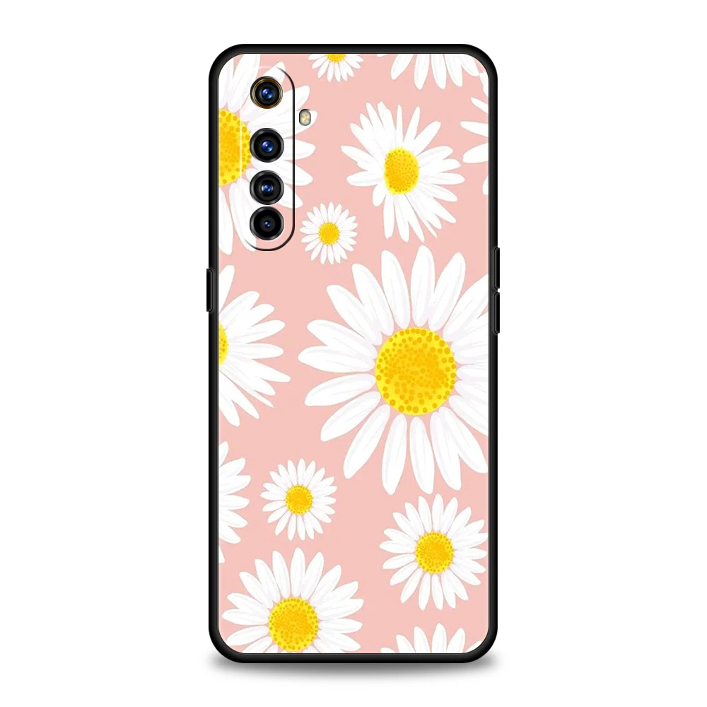 Fashion Fresh Little Daisy Flower Soft Case For Oppo A12 A16 A74 A76 A15 A52 A53 A54 Find X5 Reno6 Z Reno7 SE Pro 5G Phone Shell