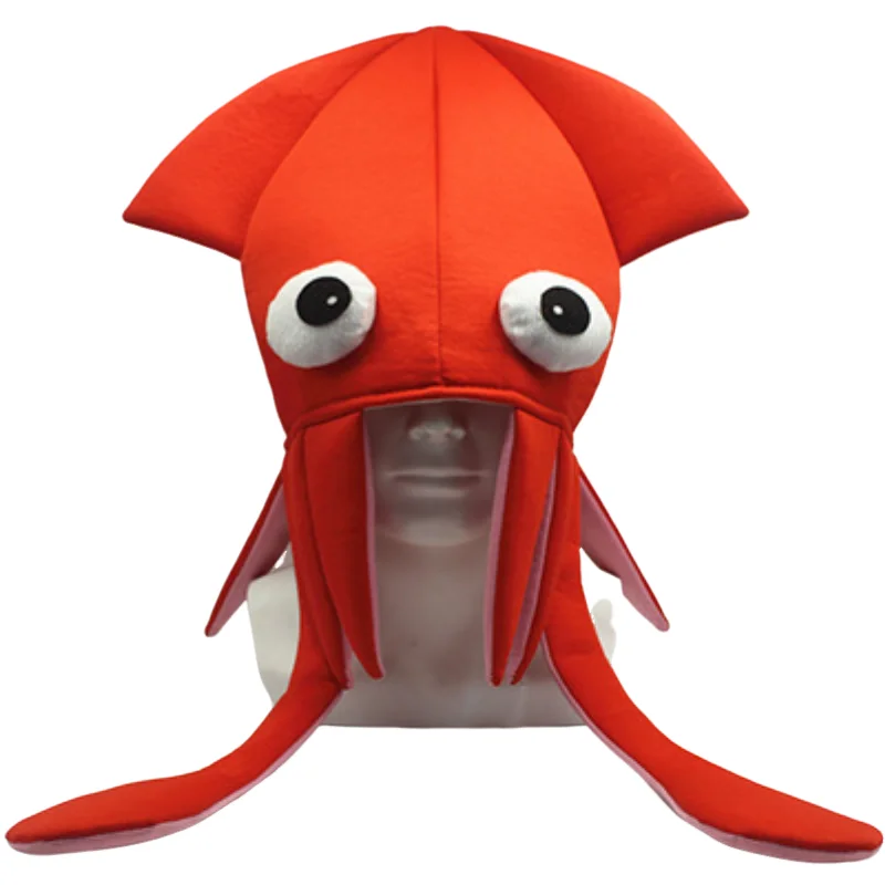 Four Colours Velvet Squid Hat Fun Sea Animal Party Octopus Hat Halloween Child AdultParty Dress Up Headwear Props Decoration