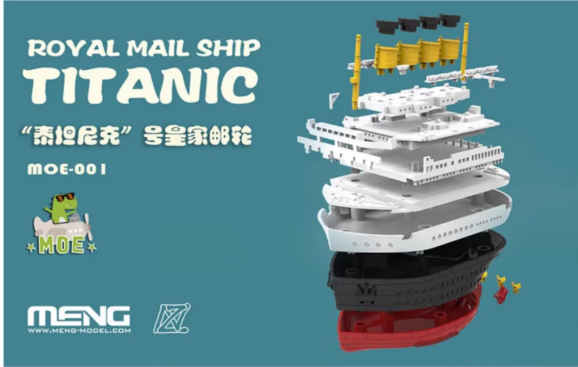 Meng Titanic Cruise Ship Moe-001 Assemble Figure Model 10cm Passenger Liner Collectible Custom Plastic Boy Toy Birthday Gifts M