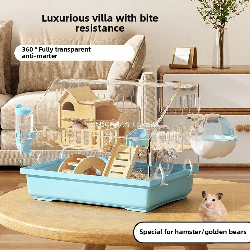 

Hamster Cage Panoramic View Transparent Cheap Large Golden Bear Cage Anti-gnawing Space Luxury Villa
