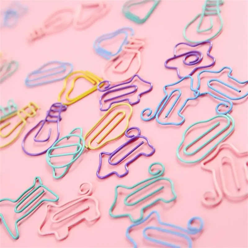 Mini Paper Clips cute Kawaii Stationery Metal Clear Binder Photos Tickets Notes Letter Love Star Pig office accessory