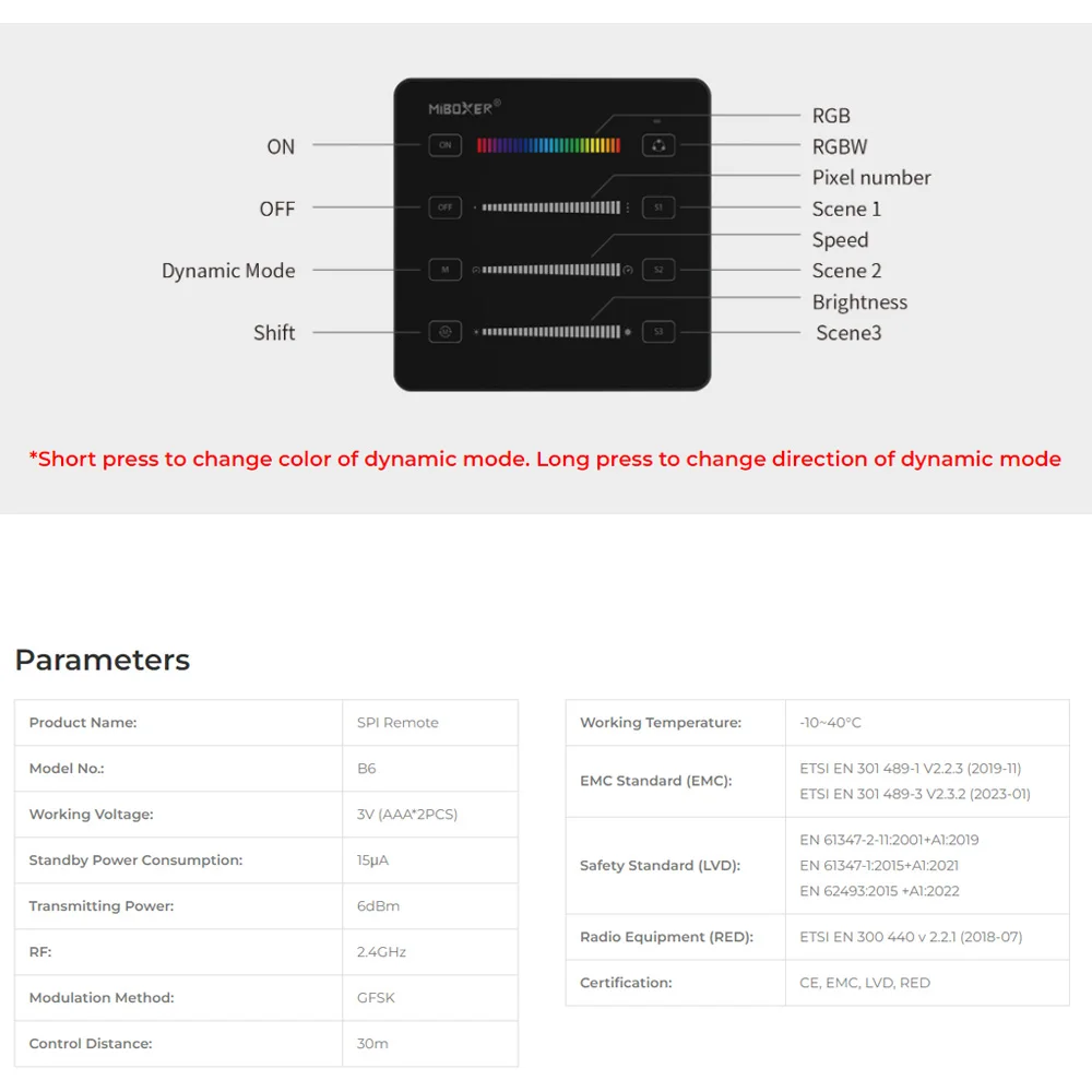 2.4G RF RGB/RGBW/Single color SPI LED Controller DC5-24V WS2811 WS2812B WS2815 SK6812 LED Light Dimmer Wall Panel Remote Control