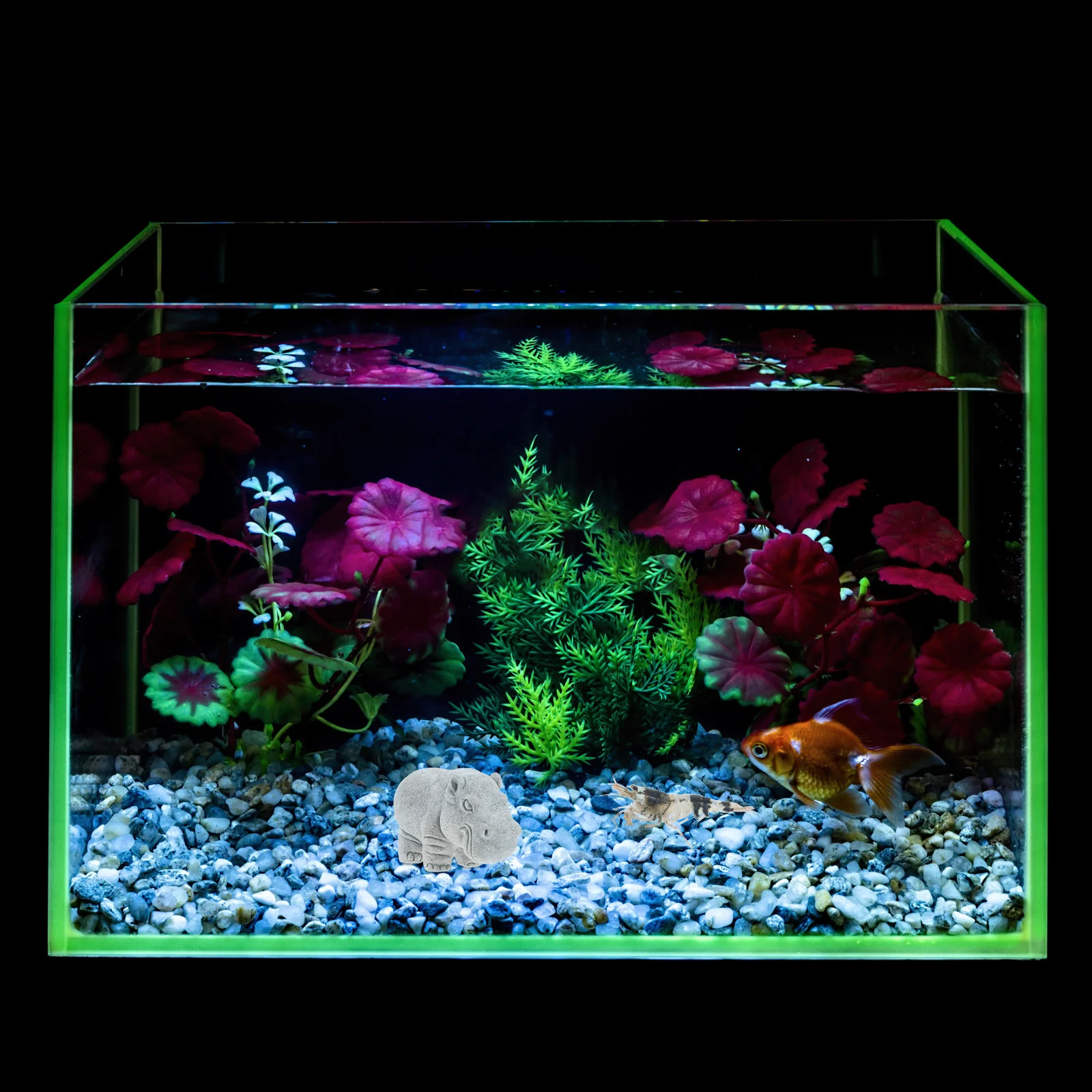 

Stone Hippo Figurines Small Aquarium Decorative Ornaments Creative Fish Tank Decoration Artificial Stone Hippo Craft Statue