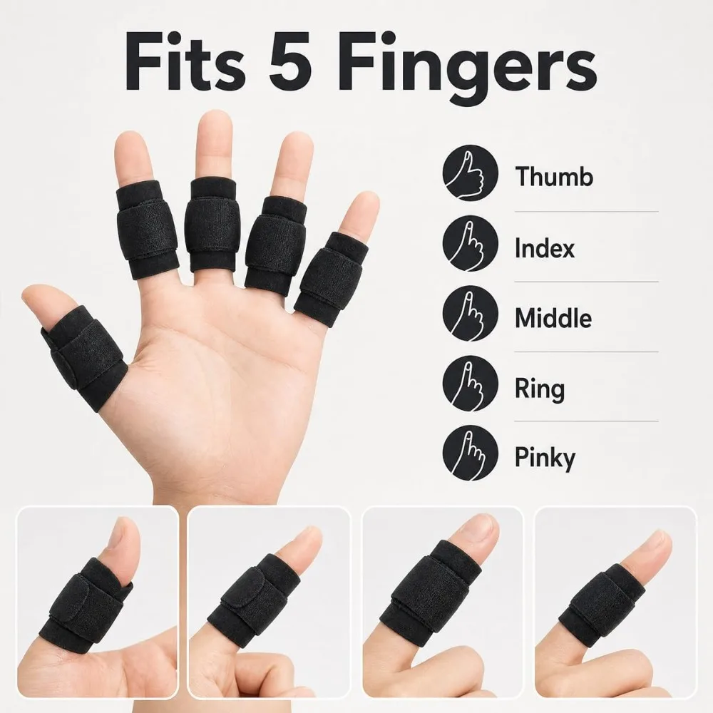 Finger Protection Straps Velcro Adjustment Convenient Finger Cover Finger Protection Strap Universal For Ten Fingers Reusable