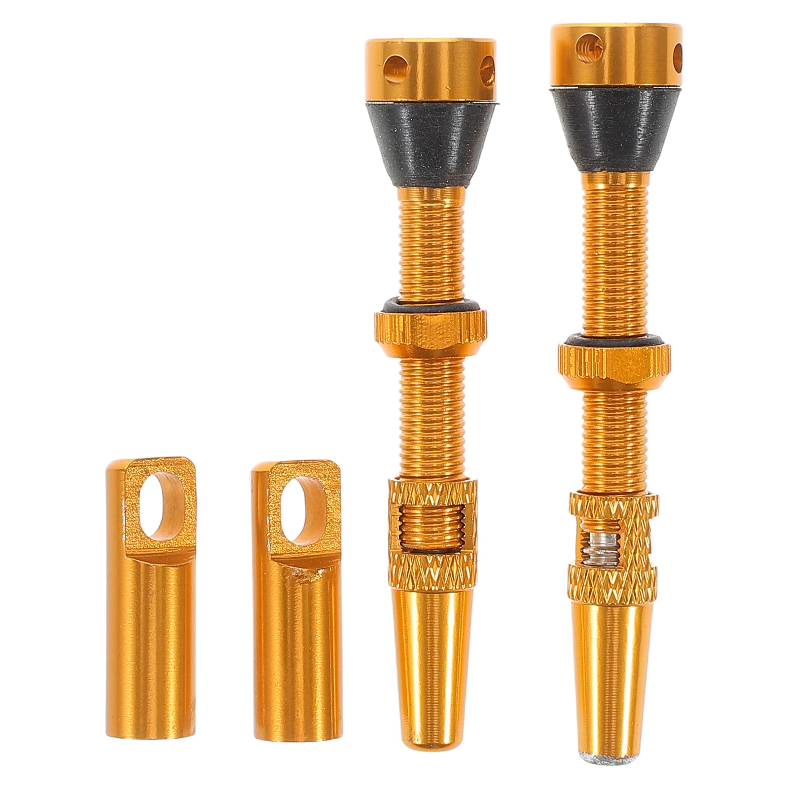 

4pcs 2 Tire Valve Stems CNC Aluminum Adapter Compressor Tubeless Valves Inflator Chuck Bike Repair Kit Stem Cap