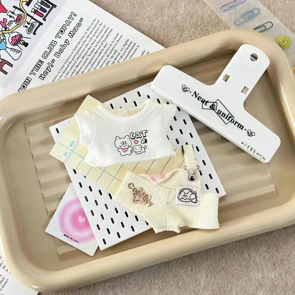 

10CM Clothes Accessories Multicolor T-shirt Trousers Suit Photo Props Changing Dress Game Cartoon Animal Rompers Cotton